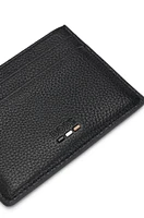 BOSS - Grained faux-leather card holder with signature details - Black