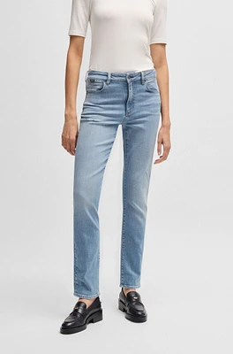 Slim-fit jeans washed blue stretch denim