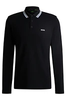 Long-sleeved polo shirt cotton piqu