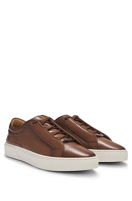 Gary low-top trainers burnished leather