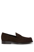 BOSS - Dressletic penny loafers suede Dark Brown