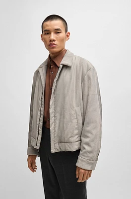 BOSS - Relaxed-fit jacket velvet Light Grey