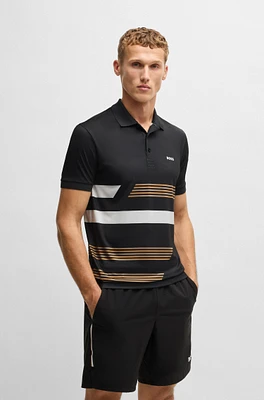 Paddy stretch-jersey polo shirt with stripe print