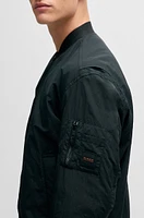 Water-repellent bomber jacket with logo badge