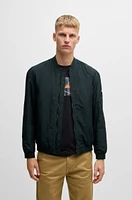 Water-repellent bomber jacket with logo badge