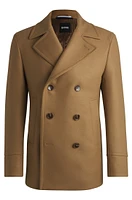 Slim-fit double-breasted short coat wool