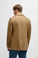 Slim-fit double-breasted short coat wool