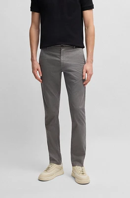 Slim-fit trousers micro-printed stretch cotton