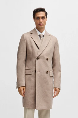 Slim-fit coat wool with cashmere