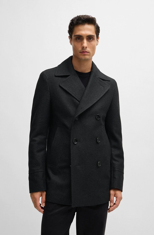 Slim-fit double-breasted coat wool