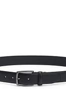 Italian-made grained-leather belt with logo buckle