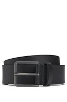 BOSS - Italian-leather belt with embossed structure Black