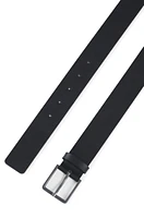 BOSS - Italian-leather belt with embossed structure Black