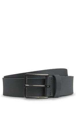 Italian-leather belt with embossed structure