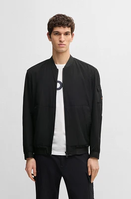 Softshell bomber jacket four-way stretch crinkle fabric
