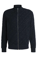 Zip-up sweatshirt cotton with tonal monograms