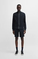Zip-up sweatshirt cotton with tonal monograms