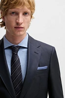 Regular-fit suit patterned wool and silk