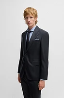 Regular-fit suit patterned wool and silk