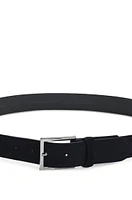 BOSS - Dressletic leather belt with concealed elastic Dark Blue