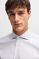 Regular-fit shirt structured crease-resistant cotton