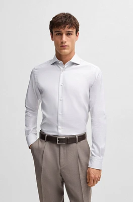 Regular-fit shirt structured crease-resistant cotton