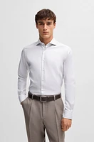Regular-fit shirt structured crease-resistant cotton
