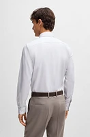 Regular-fit shirt structured crease-resistant cotton