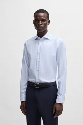 Regular-fit shirt structured crease-resistant cotton