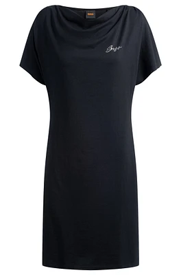 T-shirt dress with crystal logo