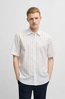 Regular-fit shirt printed cotton poplin