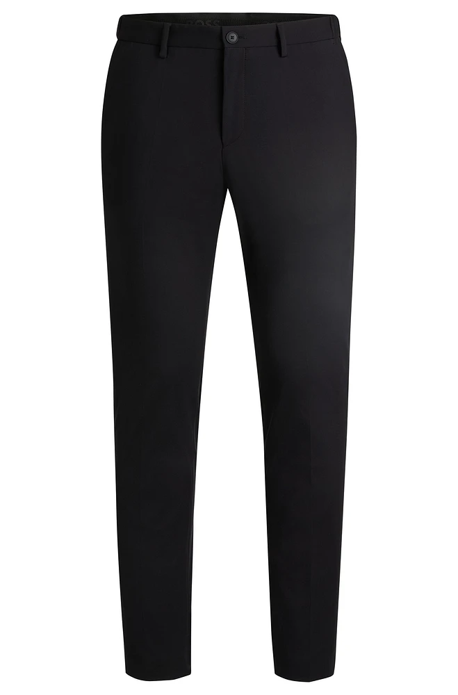 BOSS - Slim-fit trousers performance-stretch jersey Black