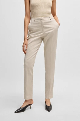 Relaxed-fit trousers melange stretch fabric