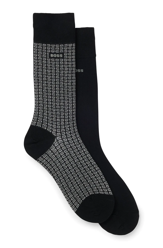 Two-pack of regular-length socks in cotton blend