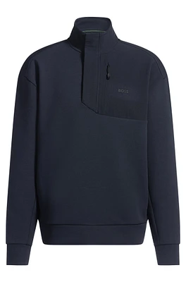 Super-stretch sweatshirt with stormflap detail