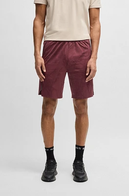 Active patterned shorts four-way stretch fabric
