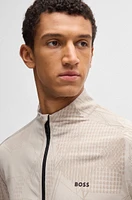 Active zip-up sweatshirt with dynamic jacquard pattern