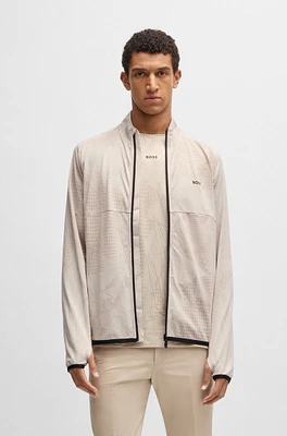 Active zip-up sweatshirt with dynamic jacquard pattern