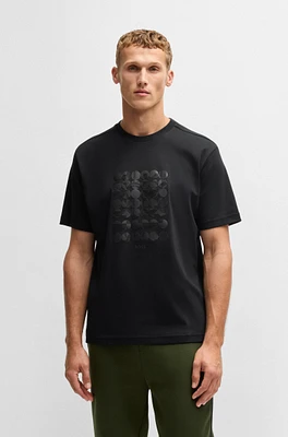 Interlock-cotton T-shirt with circle artwork