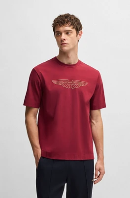 BOSS x ASTON MARTIN stretch-cotton T-shirt with logo artwork