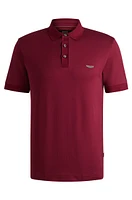 BOSS x ASTON MARTIN cotton-silk polo shirt with degradé jacquard