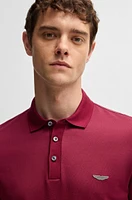 BOSS x ASTON MARTIN cotton-silk polo shirt with degradé jacquard