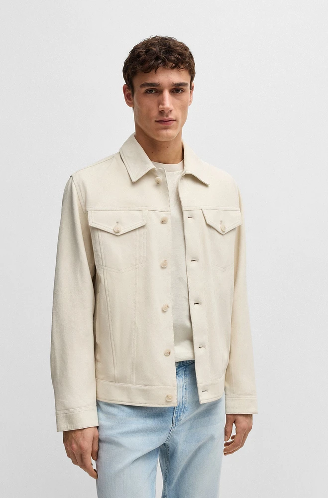 Regular-fit jacket suede