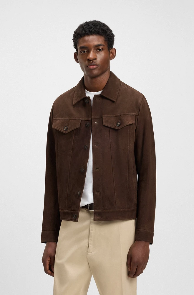Regular-fit jacket suede