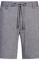 Regular-fit shorts a linen blend with drawcord