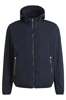 Water-repellent jacket crinkle fabric with adjustable hood