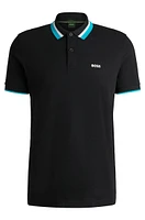 Paddy active polo shirt with contrast stripes