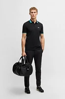 Paddy active polo shirt with contrast stripes