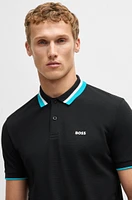 Paddy active polo shirt with contrast stripes