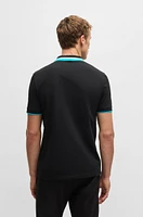 Paddy active polo shirt with contrast stripes